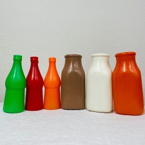Vintage Doll Toys Kitchen Vintage 60s-70s Doll Toys Beverage Jugs & Bottles VTG